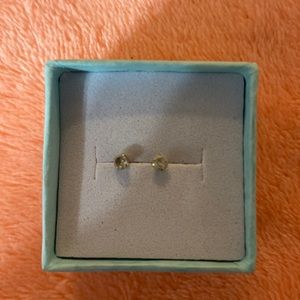 10kt screw back studs with a diamonique stone